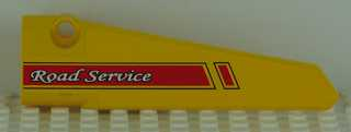 Lego Technic, Panel Fairing # 5 Long Smooth, Side A with Red and Black Stripes and 'Road Service' Pattern (Sticker) - Set 8109