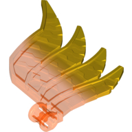 Lego Large Figure Wing, Feathered with Axle Hole and Marbled Trans-Yellow Pattern