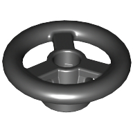 Lego Steering Wheel Small, 2 x 2 / Black