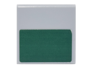 Lego Tile 2 x 2 with Dark Green Rectangle Pattern (Sticker) - Set 8097