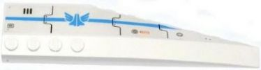 Lego Wedge 12 x 3 Left with Vent, Blue Stripe and Galaxy Squad Logo Pattern (Sticker) - Set 70709
