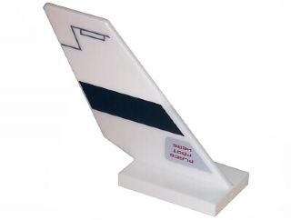 Lego Tail Shuttle with Black Contour and 'PLACE FOOT HERE' Pattern on Right Side (Sticker) - Set 5974