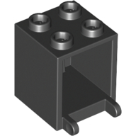 Lego Box 2 x 2 x 2 [Hollow Studs] / Black