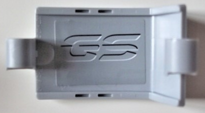 Lego Technic, Panel Curved 3 x 5 x 3 with Stylized 'GS' on Inside Pattern Model Right Side (Sticker) - Set 42063
