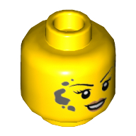 Lego Minifig Head Nanna, Peach Lips, Clean / Dirt Stains / Yellow