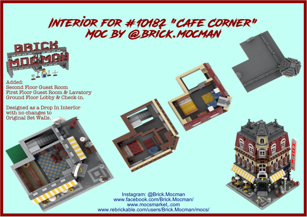 Lego Interior - Hotel MOC for set #10182 "Cafe Corner"