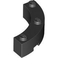 Lego Brick Round Corner 4 x 4 Macaroni Wide with 3 Studs / Black