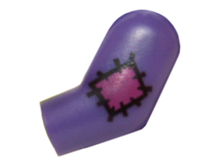 Lego Arm, Left with Dark Pink Patch Pattern / Dark Purple
