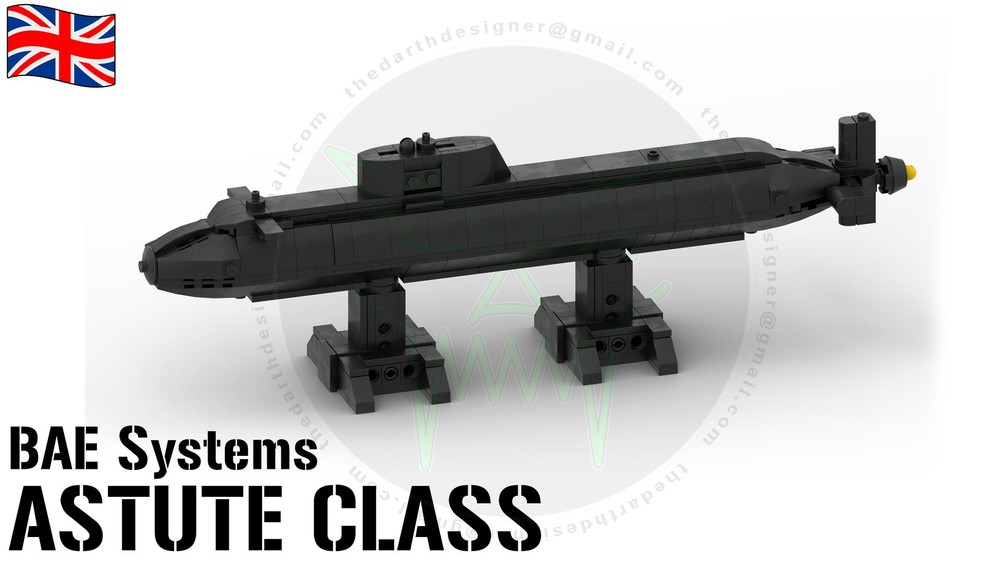 Lego ASTUTE Class | Nuclear Submarine - 1:300 Scale