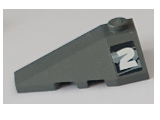 Lego Wedge 4 x 2 Triple Left with White Number 2 and Black and Gray Swirl Pattern #1 (Sticker) - Set 8161