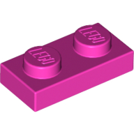 Lego Plate 1 x 2 / Dark Pink
