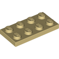 Lego Plate 2 x 4 / Tan