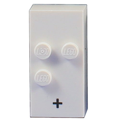 Lego Braille Brick 2 x 4 with 3 Studs ⠖ and '+' Print