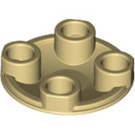 Lego Plate Round 2 x 2 with Rounded Bottom [Boat Stud] / Tan
