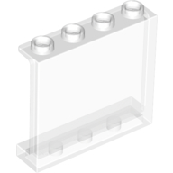 Lego Panel 1 x 4 x 3 [Side Supports / Hollow Studs] / Trans-Clear
