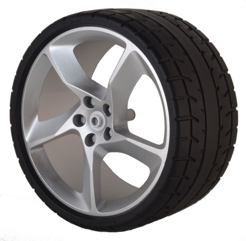 Lego Wheel 75mm D. x 41mm #2 Model Right Side with Black Tire 87.9 x 44 (80281 / 80279)