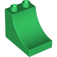 Lego Duplo Brick 2 x 3 x 2 with Curve / Green