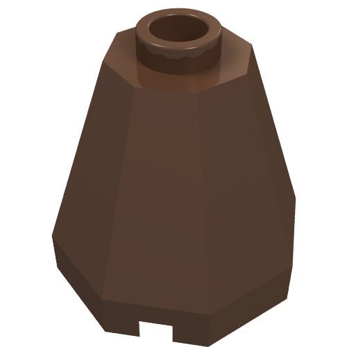 Lego Cone 2 x 2 x 1 2/3 Octagonal, Open Stud / Brown