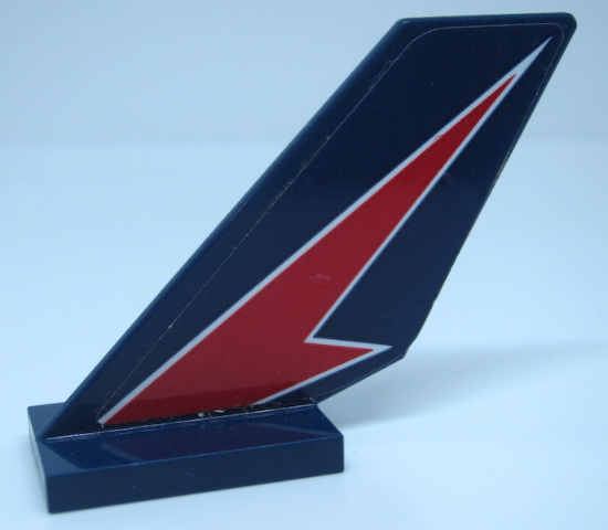 Lego Tail Shuttle with Red Lightning on Dark Blue Background Pattern Model Right Side (Sticker) - Set 60177