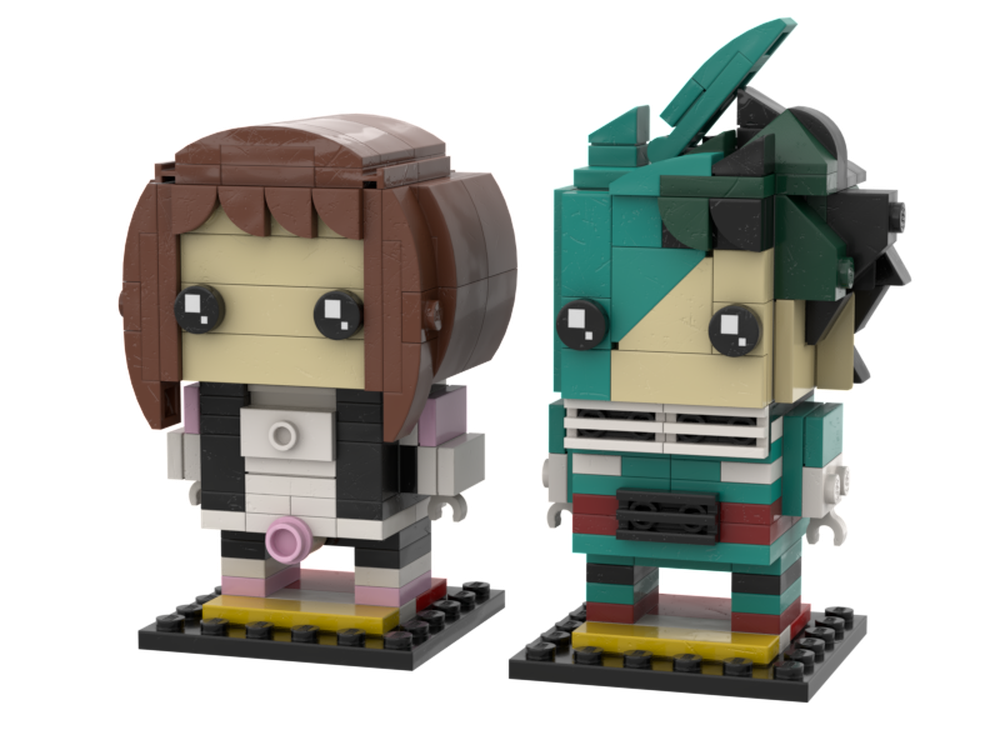 Lego Izuku Midoriya "Deku" & Ochaco Uraraka Brickheadz from My Hero Academia (Boku no Hero Academia)