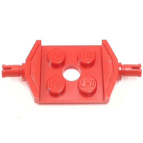 Lego Plate Special 2 x 2 with Wheels Holder Wide [Reinforced Underside Type 2] / Red