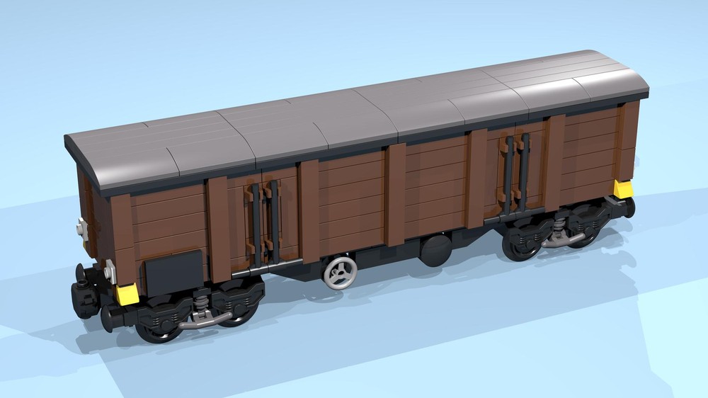 Lego 8-Wheel Box Wagon (SNOT, brown-gray)