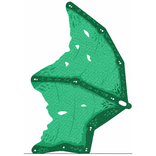 Lego Wing, Large, Right with Dark Green Print