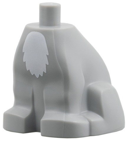 Lego Donkey Body with White Fur Pattern / Light Bluish Gray