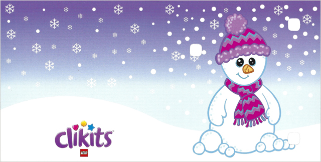 Lego Display Card, Clikits Christmas, Set 10135-1 - Snowman