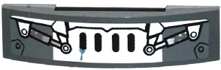 Lego Slope, Curved 4 x 1 x 2/3 Double with Grille and 2 Hydraulic Cylinders Pattern (Sticker) - Set 70223