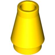 Lego Cone 1 x 1 [No Top Groove] / Yellow
