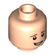 Lego Minifig Head Ron Weasley, Reddish Brown Eyebrows, Worried, Oops / Light Nougat