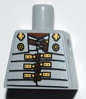 Lego Torso Armor Vest Roman Soldier with Gold Buckles Pattern / Light Bluish Gray