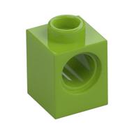 Lego Technic Brick 1 x 1 with Pin Hole / Lime