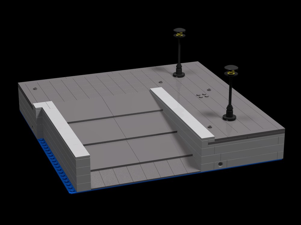 Lego Harbour Inner Corner with Ramp (Module)