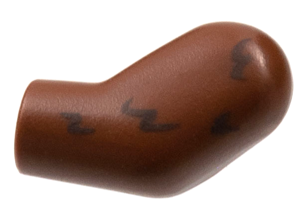 Lego Arm, Left with Dark Brown Fur Pattern / Reddish Brown
