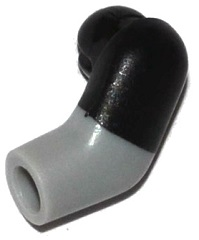 Lego Arm, Left with Molded Black Short Sleeve  Pattern / Light Bluish Gray