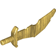 Lego Weapon Sword / Scimitar Notched Blade / Pearl Gold