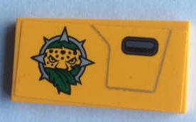 Lego Tile 2 x 4 with Jungle Logo and Door Handle Pattern Model Left Side (Sticker) - Set 60162 / Bright Light Orange