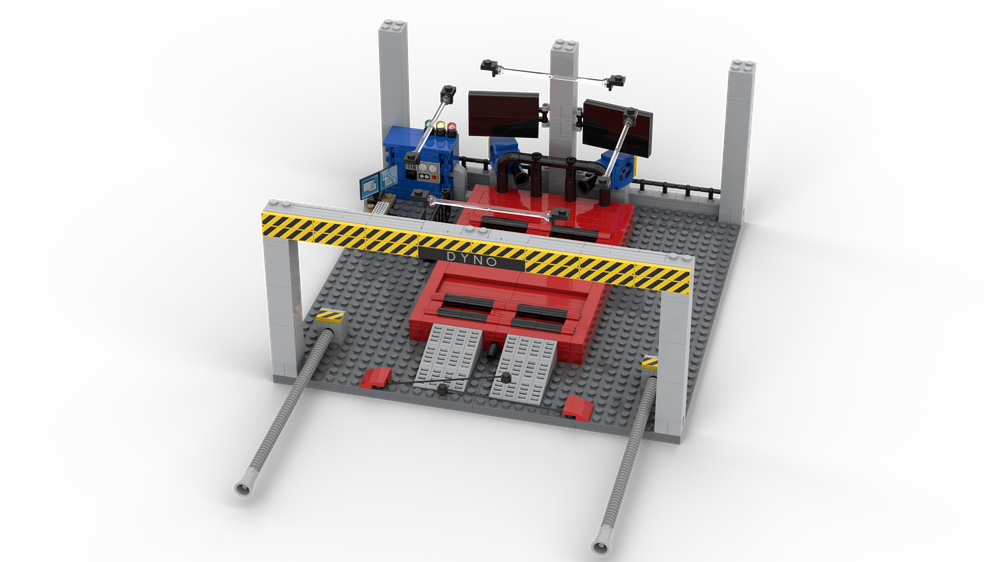 Lego Speed Champion Garage & Car Park - Workshop with dyno bench