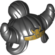 Lego Hair and Tiara, Bun, 2 Horns, Golden Tiara Print