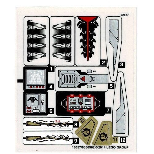 Lego Sticker Sheet for Set 70725-1 / [No Color/Any Color]
