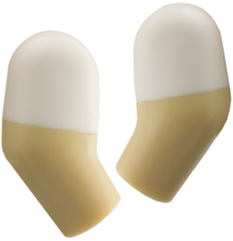 Lego Arm, (Matching Left and Right) Pair with Molded White Short Sleeves  Pattern / Tan