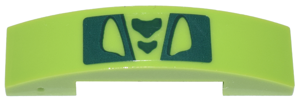 Lego Slope, Curved 4 x 1 x 2/3 Double with Dark Green Scales Pattern (Sticker) - Set 9558