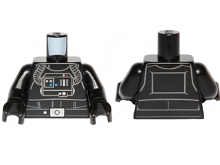 Lego Torso SW TIE Pilot, Detailed with Back Printing Pattern / Black Arms / Black Hands