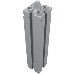 Lego Support 2 x 2 x 8 with Grooves, Smooth On All Sides, Top Peg / Light Bluish Gray