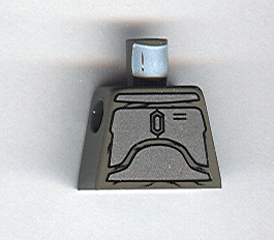 Lego Torso SW Mandalorian Armor Plates Silver Pattern (Jango Fett) / Dark Gray