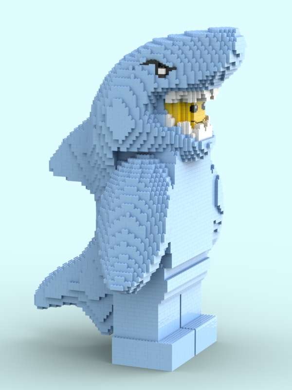 Lego Minifigure Sculpture - Shark Suit Guy