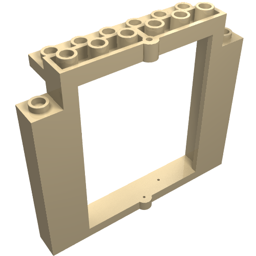 Lego Door Frame 2 x 8 x 6 Swivel without Bottom Notches / Tan