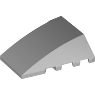 Lego Brick Wedged, Curved 4 x 4 No Top Studs / Light Bluish Gray